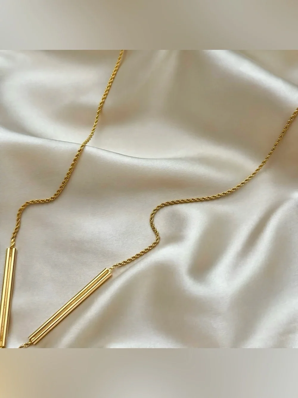 AUTHENTIC RARE VINTAGE YVES SAINT LAURENT TWO-TONED NECKLACE WATCH